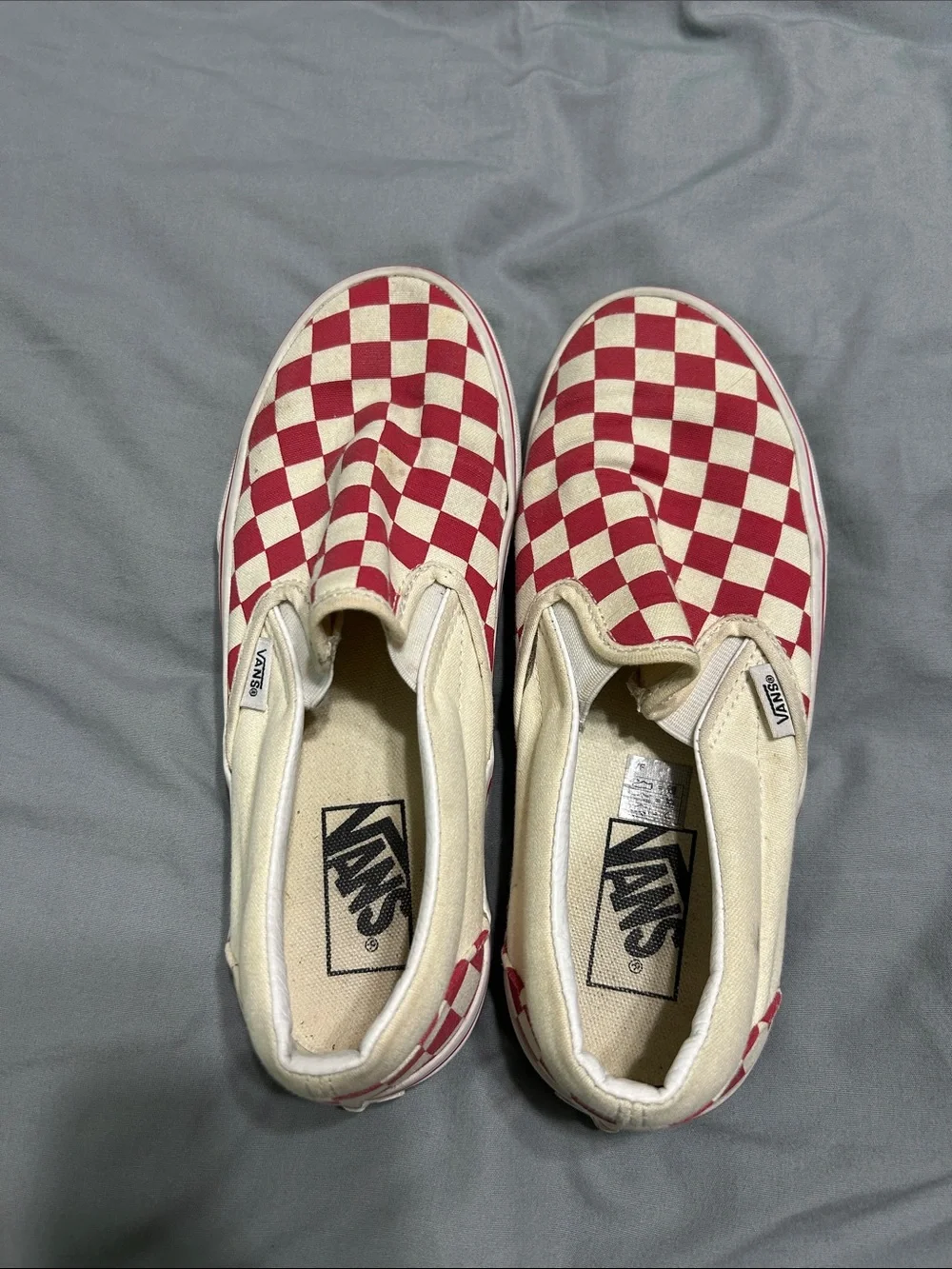 Vans Slip-On Checkerboard Red and Cream